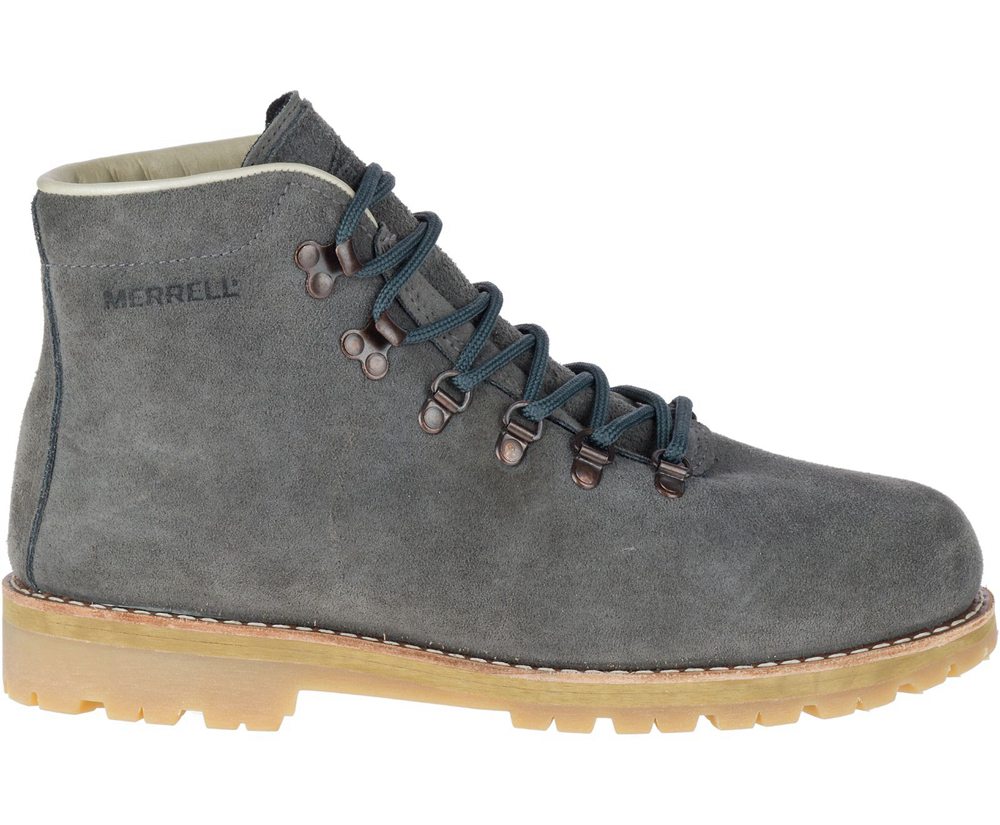 Botas Homem - Merrell Wilderness Usa Suede - Cinzentas - IUH356091